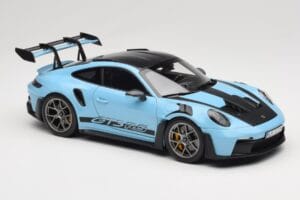 Porsche 911 992 GT3 RS Weissach Pack Gulf Blue Norev 1:18 187367 Métal — image 6 sur 8