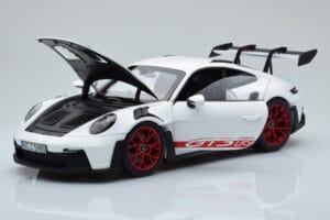 Porsche 911 992 GT3 RS Blanc Pyro Rouge Norev 1:18 187352 Métal — image 2 sur 8