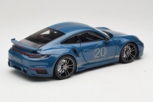 Porsche 911 992 Turbo S Coupe Sport Design Bleu Minichamps 1:18 113069073 Métal — image 3 sur 8