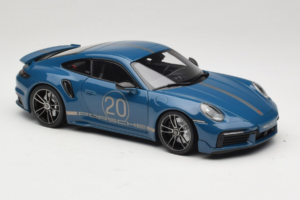 Porsche 911 992 Turbo S Coupe Sport Design Bleu Minichamps 1:18 113069073 Métal — image 6 sur 8