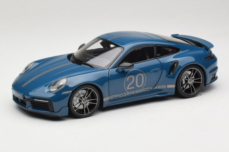 Porsche 911 992 Turbo S Coupe Sport Design Bleu Minichamps 1:18 113069073 Métal