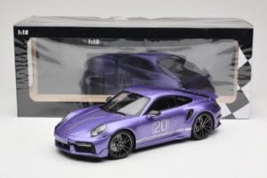 Porsche 911 992 Turbo S Sport Design Package Viola Metallic Minichamps 1:18 155069174 Métal — image 6 sur 6