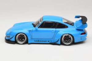 Porsche 911 993 RWB Bleu Ciel Gun Grey Wheels AUTOart 1:18 78152 Composite — image 4 sur 8
