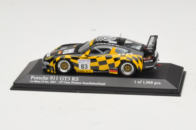 Porsche 911 996 GT3 RS #83 Rosa / Babini 24 Hours of Le Mans 2001 Minichamps 1:43 400016983 Métal
