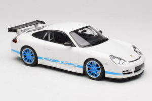 Porsche 911 996 GT3 RS Blanc Bandes Bleues Minichamps 1:18 155062021 Métal — image 4 sur 6