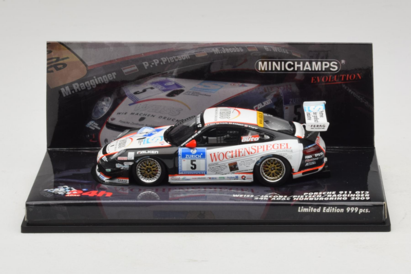 Porsche 911 997 GT3 #5 24 Hours of Nurburgring 2009 Minichamps 1:43 437096705 Métal