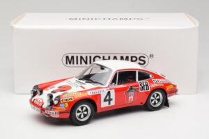 Porsche 911 S #4 G. Larrousse / M. Perramond 2nd Place Rally Monte Carlo 1972 Minichamps 1:18 107726804 Résine — image 6 sur 6