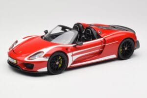 Porsche 918 Spyder Weissach Package Rouge & Rayures Blanches Minichamps 1:18 110062442 Métal
