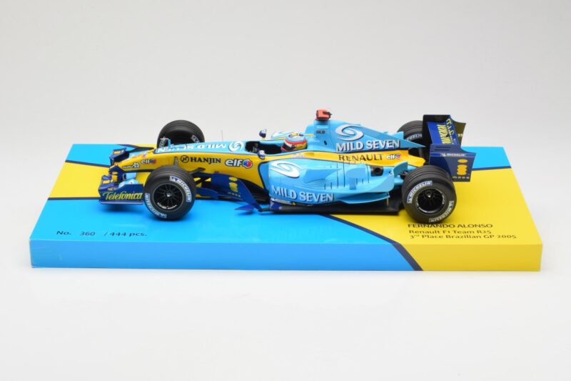 Renault R25 #5 F. Alonso 2nd Place British GP 2005 Minichamps 1:18 147051105 Métal