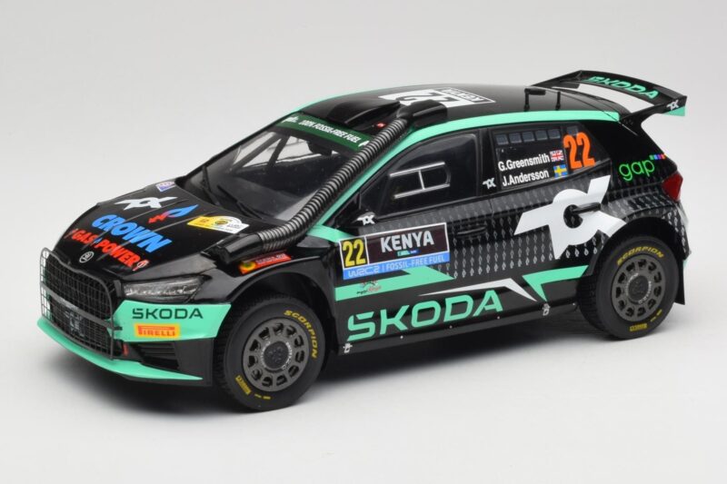 Skoda Fabia Rally2 #22 Toksport G. Greensmith / J. Andersson Safari Rally Kenya 2024 IXO 1:18 18RMC209 Métal
