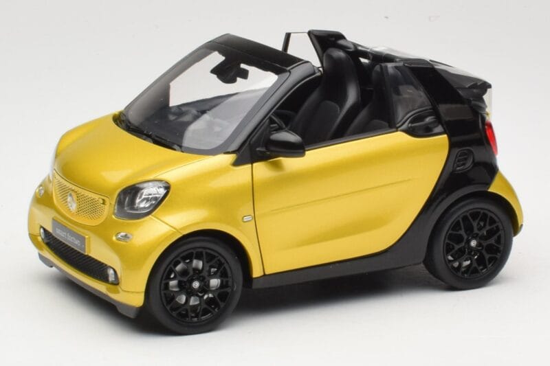 Smart Fortwo 453 Cabriolet Noir Et Jaune Norev 1:18 B66960289 Métal