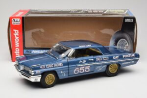Pontiac Catalina Super Duty Super Stock #655 Bleu 1962 Auto World 1:18 AW201/06 Métal — image 8 sur 8