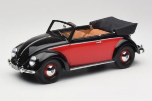 Volkswagen Beetle Cabriolet Noir & Rouge Minichamps 1:18 107054132 Résine