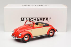 Volkswagen Beetle Hebmuller Cabriolet Rouge & Crème Minichamps 1:18 107054231 Résine — image 6 sur 6