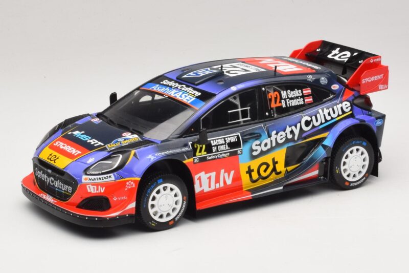 Ford Puma Rally1 #22 M. Sesks / R. Francis Rally Sweden 2025 IXO 1:18 18RMC240 Métal