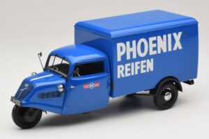 Tempo Hanseat Fourgon Tricycle Phoenix Blue Minichamps 1:18 180099040 Métal