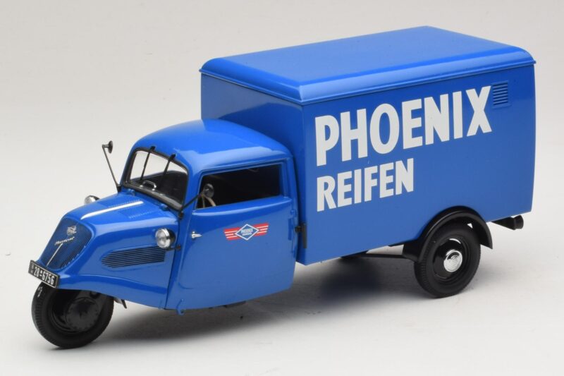 Tempo Hanseat Fourgon Tricycle Phoenix Blue Minichamps 1:18 180099040 Métal