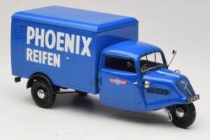 Tempo Hanseat Fourgon Tricycle Phoenix Blue Minichamps 1:18 180099040 Métal — image 4 sur 6