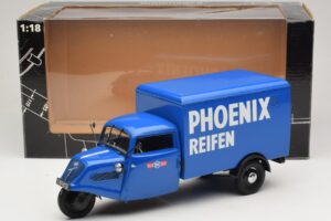 Tempo Hanseat Fourgon Tricycle Phoenix Blue Minichamps 1:18 180099040 Métal — image 6 sur 6