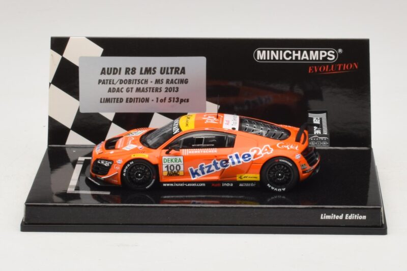 Audi R8 LMS Ultra #100 MS Racing Patel / Dobitsch ADAC GT Masters 2013 Minichamps 1:43 Audi R8 LMS Ultra #100 MS Racing Patel / Dobitsch ADAC GT Masters 2013 Minichamps 1:43 437130100 Métal