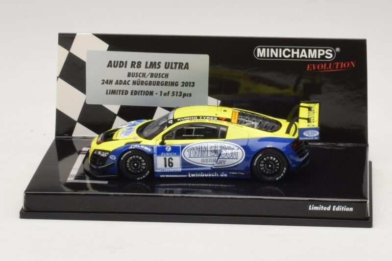 Audi R8 LMS Ultra #16 Busch 24 Hours of Nurburgring 2013 Minichamps 1:43 437130116 Métal