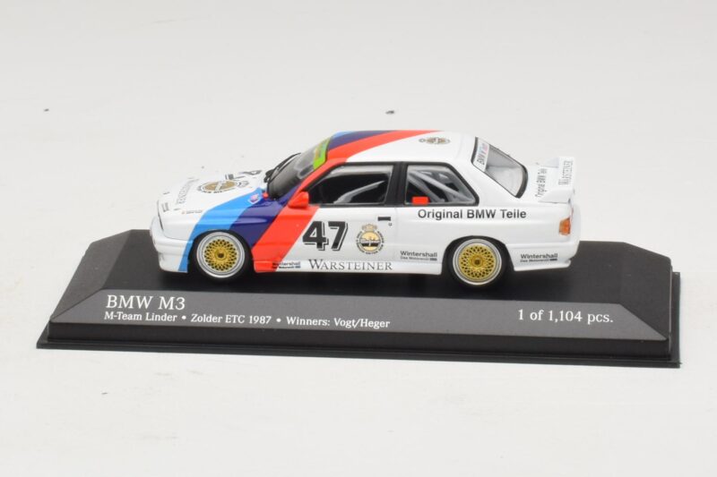 BMW M3 E30 M-Team Linder #47 Vogt / Herger Winners ETC Zolder 1987 Minichamps 1:43 BMW M3 E30 M-Team Linder #47 Vogt / Herger Winners ETC Zolder 1987 Minichamps 1:43 430872047 Métal
