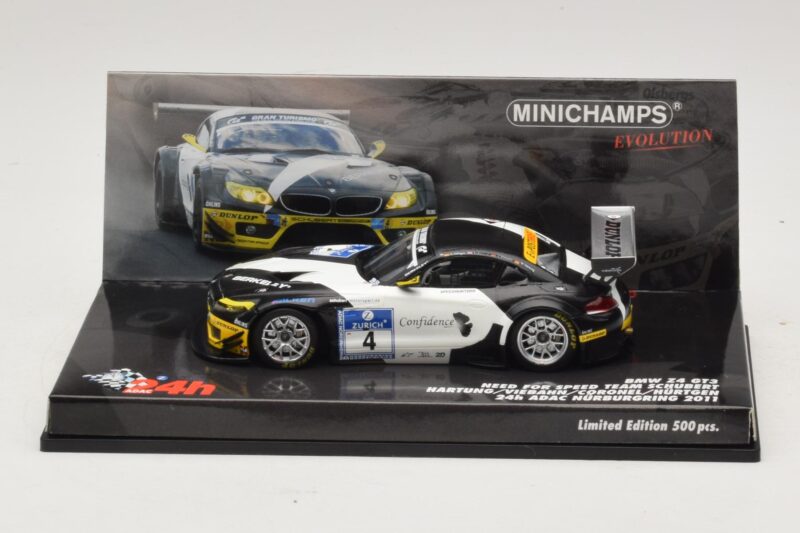BMW Z4 GT3 Need for Speed Team #4 Hartung / Viebahn 24 Hours of Nürburgring 2011 Minichamps 1:43 437112904 Métal