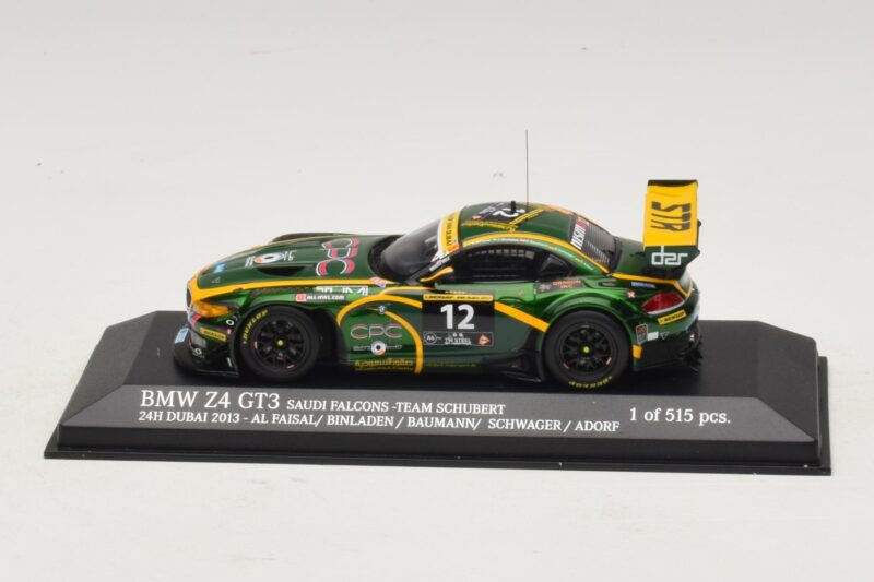 BMW Z4 GT3 Saudi Falcons #12 Al Faisal / Binladen 24 Hours of Dubai 2013 Minichamps 1:43 437132412 Métal