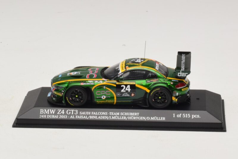 BMW Z4 GT3 Saudi Falcons #24 Al Faisal / Binladen 24 Hours of Dubai 2013 Minichamps 1:43 437132424 Métal