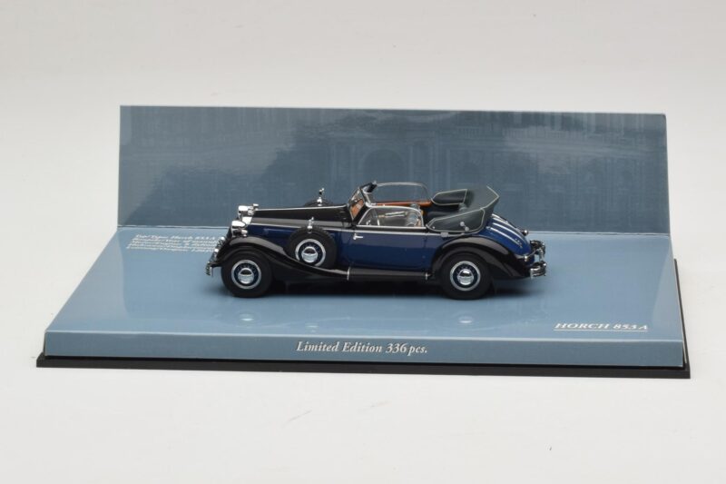 Horch 853 A Sport Cabriolet Noir Bleu Minichamps 1:43 436012036 Métal