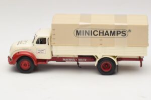Magirus-Deutz S 7500 Jupiter Camion Plateau Blanc Rouge Minichamps 1:43 439141022 Métal — image 3 sur 6