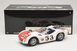 Maserati Tipo 61 #53 B. Krause Los Angeles Times Grand Prix Winner 1960 Minichamps 1:18 100601253 Métal — image 8 sur 8