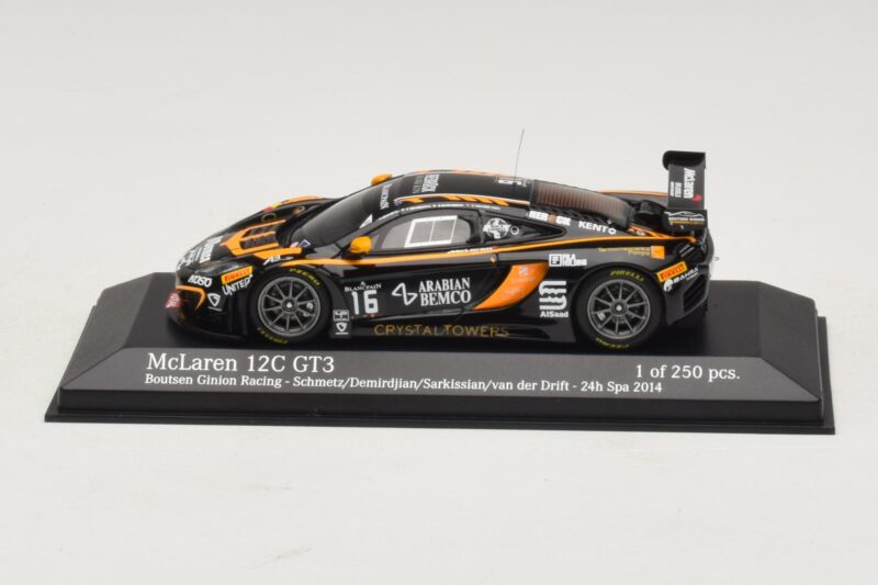 McLaren MP4-12C GT3 #16 Boutsen Racing Schmetz / Demirdjian 24 Hours of Spa 2014 Minichamps 1:43 McLaren MP4-12C GT3 #16 Boutsen Racing Schmetz / Demirdjian 24 Hours of Spa 2014 Minichamps 1:43 437141316 Métal