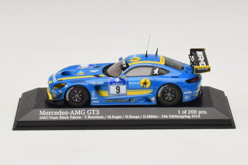 Mercedes AMG GT3 Black Falcon #9 Y. Buurman / M. Engel 24 Hours of Nurburgring 2016 Minichamps 1:43 Mercedes AMG GT3 Black Falcon #9 Y. Buurman / M. Engel 24 Hours of Nurburgring 2016 Minichamps 1:43 437163009 Métal