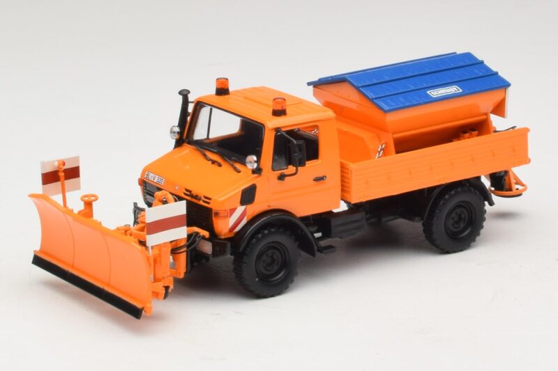 Mercedes Unimog 1300 L Chasse-Neige Orange Minichamps 1:43 439033060 Métal