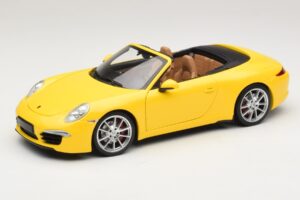 Porsche 911 991 Carrera S Cabriolet Jaune Minichamps 1:18 100061031 Métal