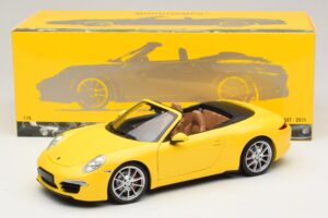 Porsche 911 991 Carrera S Cabriolet Jaune Minichamps 1:18 100061031 Métal — image 8 sur 8