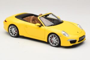 Porsche 911 991 Carrera S Cabriolet Jaune Minichamps 1:18 100061031 Métal — image 6 sur 8