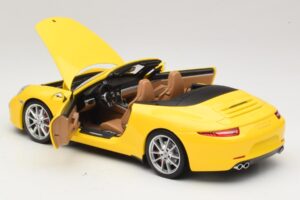 Porsche 911 991 Carrera S Cabriolet Jaune Minichamps 1:18 100061031 Métal — image 5 sur 8