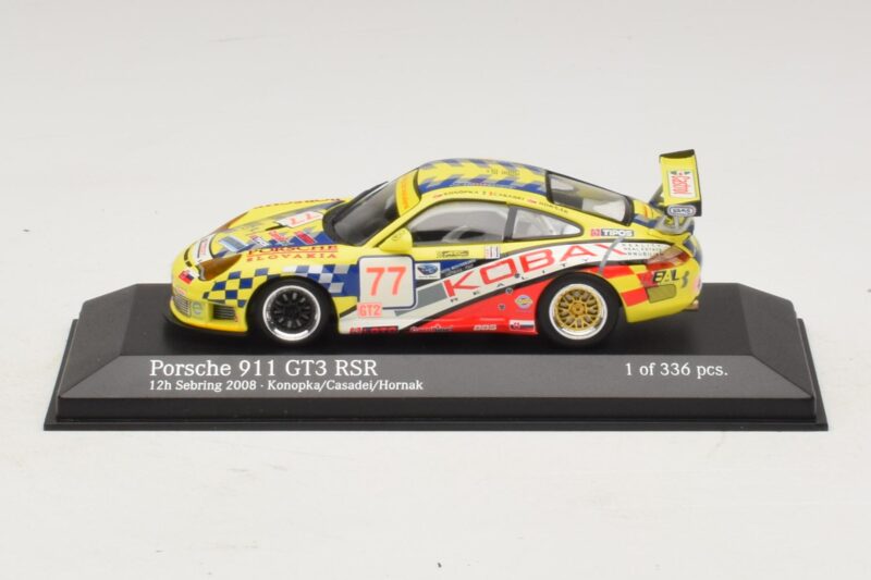 Porsche 911 997 GT3 RS #77 Konopka / Casadei 12 Hours of Sebring 2008 Minichamps 1:43 400086977 Métal