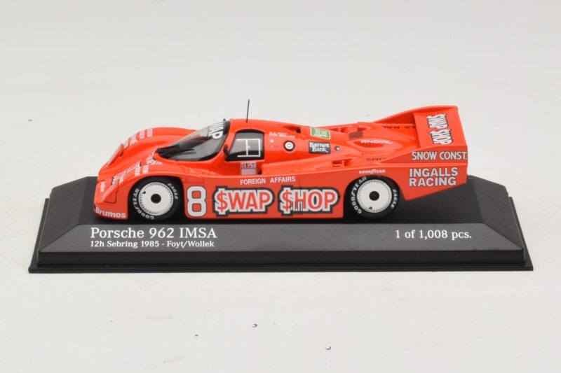 Porsche 962 IMSA #8 A.J. Foyt / B. Wollek 12 Hours of Sebring 1985 Minichamps 1:43 400856508 Métal