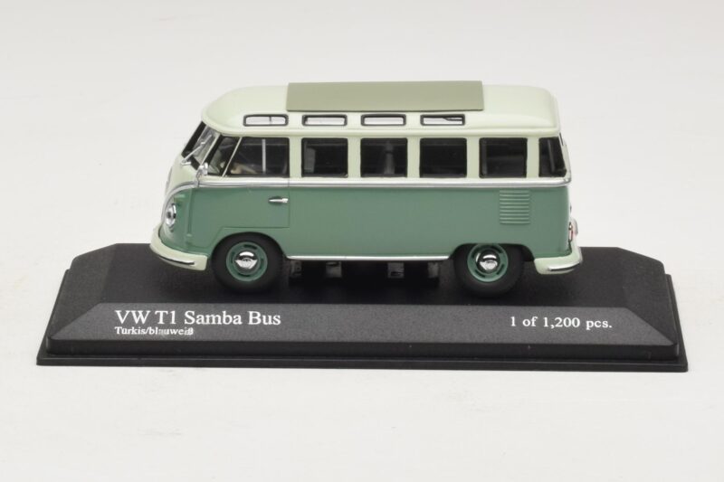 Volkswagen T1 Samba Bus Bleu Turquoise Blanc Minichamps 1:43 Volkswagen T1 Samba Bus Bleu Turquoise Blanc Minichamps 1:43 430052306 Métal