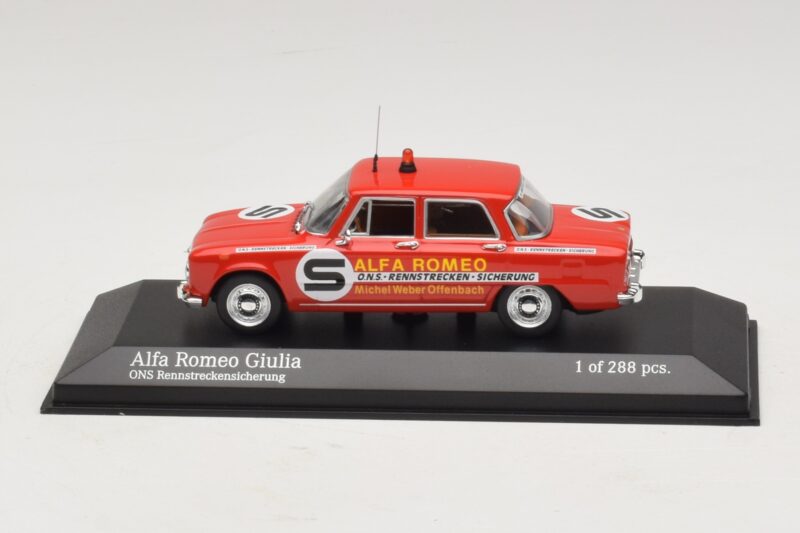 Alfa Romeo Giulia ONS Rennstreckensicherung 1973 Minichamps 1:43 Alfa Romeo Giulia ONS Rennstreckensicherung 1973 Minichamps 1:43 400120994 Métal