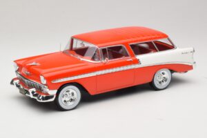 Chevrolet Bel Air Nomad Custom Rouge Clair & Blanc KK-Scale 1:18 KKDC181291 Métal