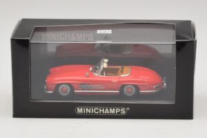 Mercedes 300 SL W198 Rouge Avec Intérieur Marron Minichamps 1:43 MB009 Métal — image 5 sur 5