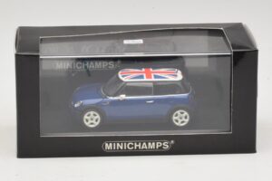 Mini Cooper S R53 Bleu Avec Drapeau Britannique Minichamps 1:43 MINI026 Métal — image 4 sur 4