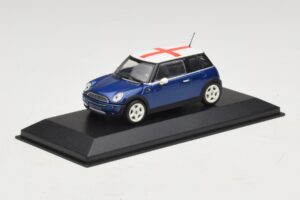Mini Cooper S R53 Bleu Avec Drapeau Anglais Minichamps 1:43 MINI012 Métal — image 2 sur 5