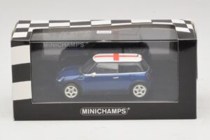 Mini Cooper S R53 Bleu Avec Drapeau Anglais Minichamps 1:43 MINI012 Métal — image 5 sur 5