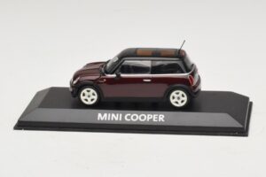 Mini Cooper S R53 Rouge Foncé Avec Toit Noir Minichamps 1:43 MINI028 Métal