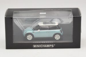 Mini Cooper S R53 Bleu Clair Métallisé Avec Toit Panoramique Minichamps 1:43 MINI018 Métal — image 4 sur 4